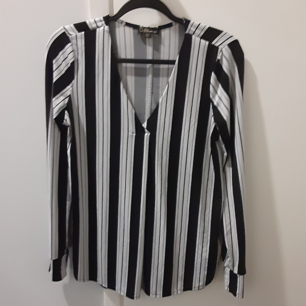Black and white stripe blouse